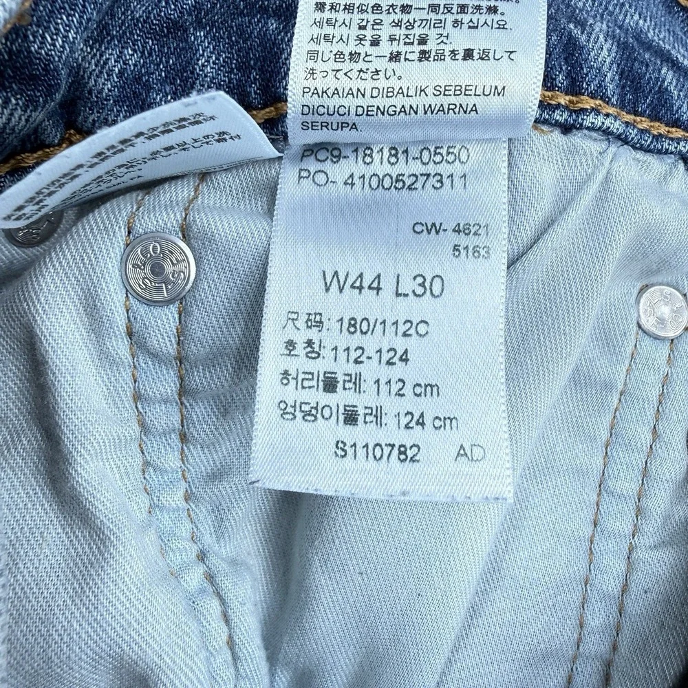 Levis 541‎ Jeans Mens 44x30 Blue Light Wash Tapered Athletic Denim Zip Fly